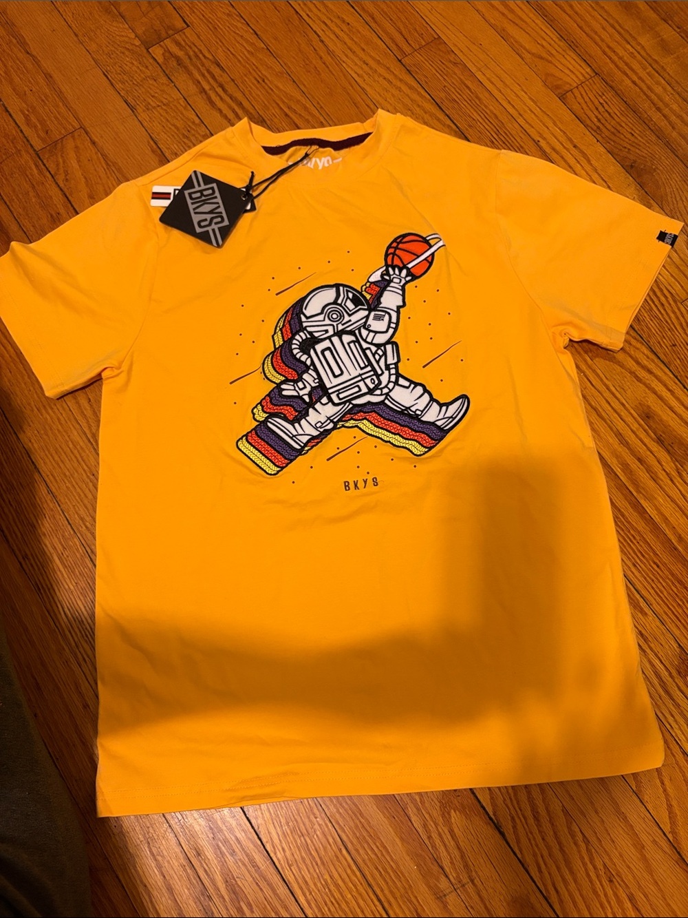 BKY'S Yellow Astronaut Graphic Men's T-Shirt